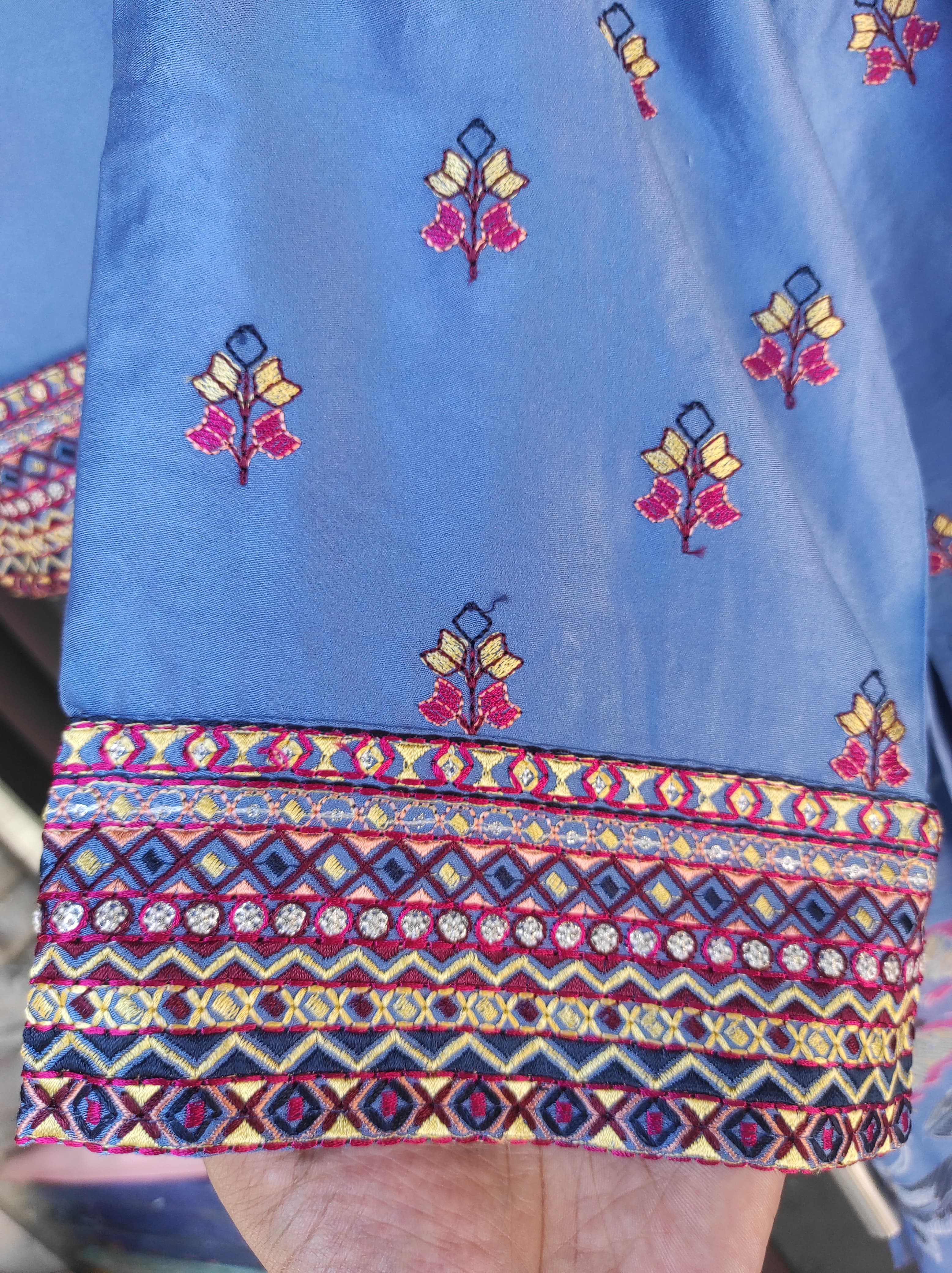 Afghani Kurta Salwar Set (Blue)