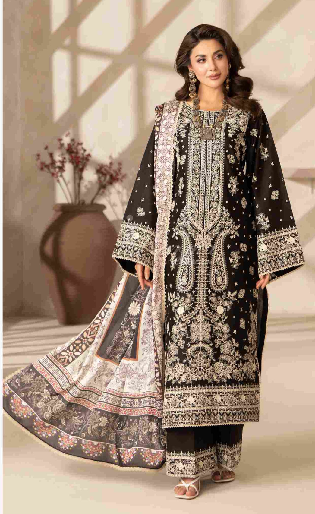 Ferisha Luxury Lawn | Ebony Noir