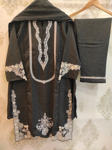 Jet Black Embroidered Suit