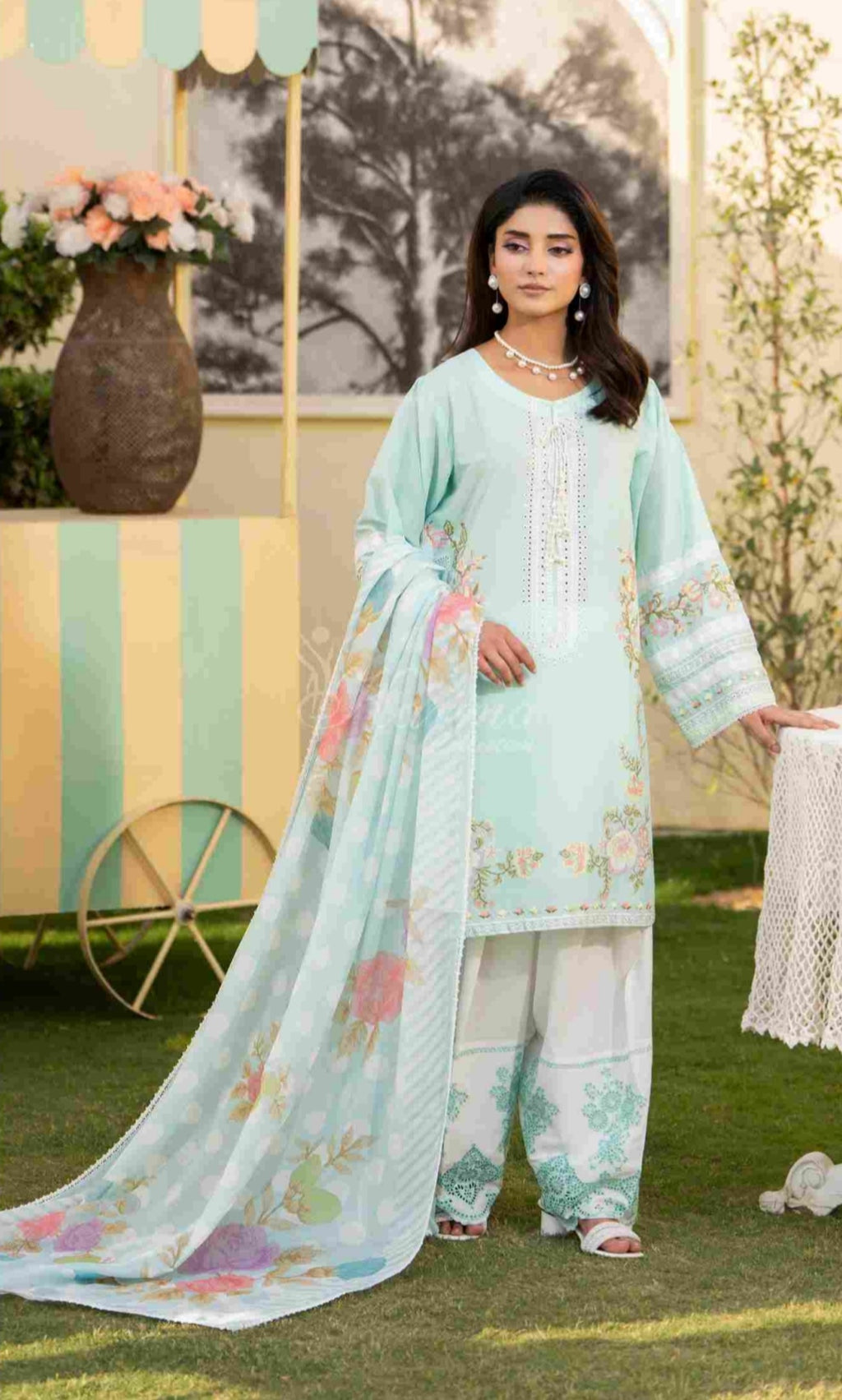 Ferisha Luxury Lawn | Aquamarine
