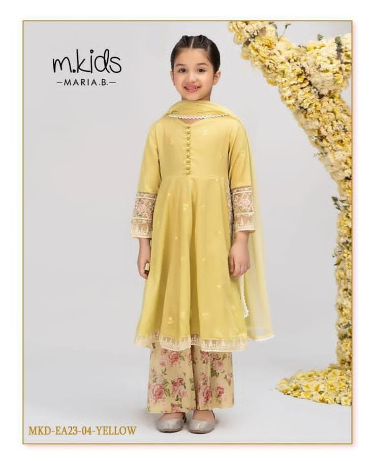 3 Piece Embroidered Zari Lawn Suit | MKS-EA23-04