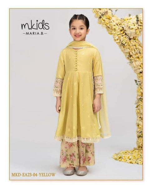 3 Piece Embroidered Zari Lawn Suit | MKS-EA23-04