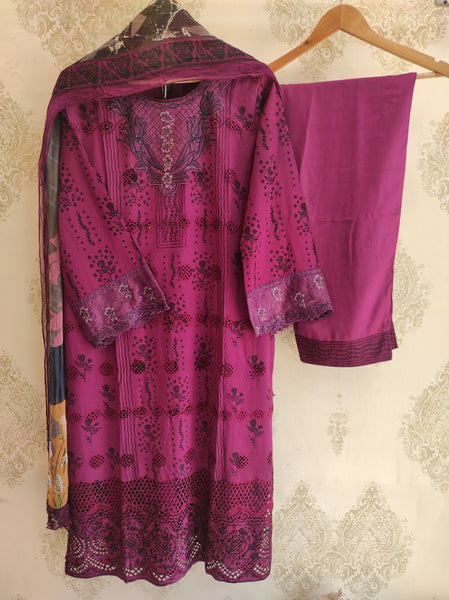 Magenta Viscose Kurta Set
