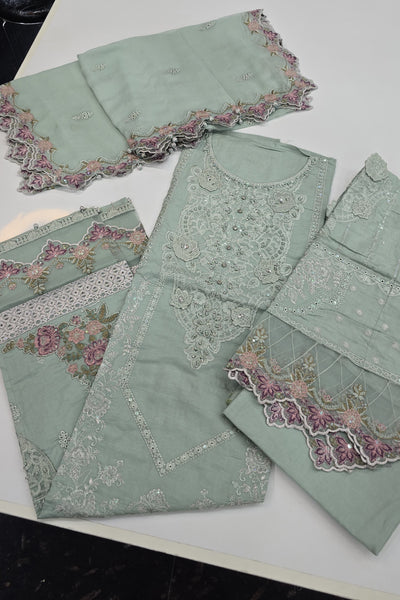 Qalamkar Suqoon Semi-Stitched Luxury Lawn 001