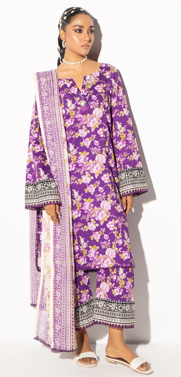 SALINA SEPARATES PRINTED LAWN | FLORAL PURPLE