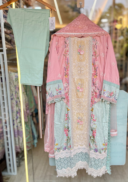 Floral Etoile-Luxury Embroidered Viscose Silk Lawn Suit