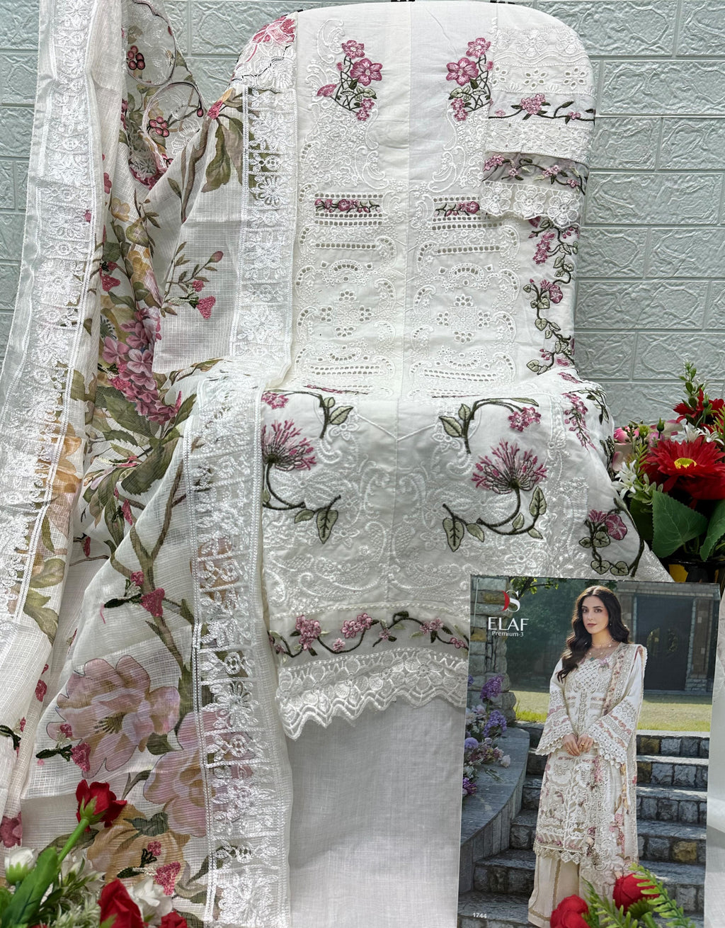 Embroidered Cotton Suit | D.no.1571