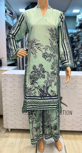 Mint Botanical Breeze Co-ord Set | By Tawakkal Fabrics
