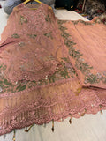 Embroidered Chiffon Suit | Blush Peach
