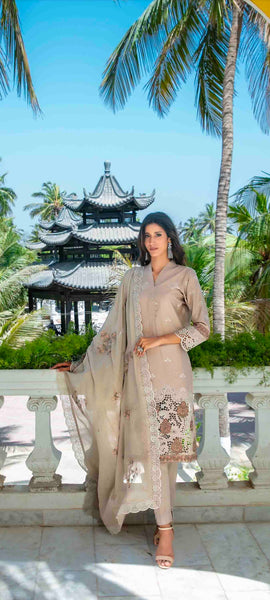 Seara Semi-stitched Lawn | D.no.004