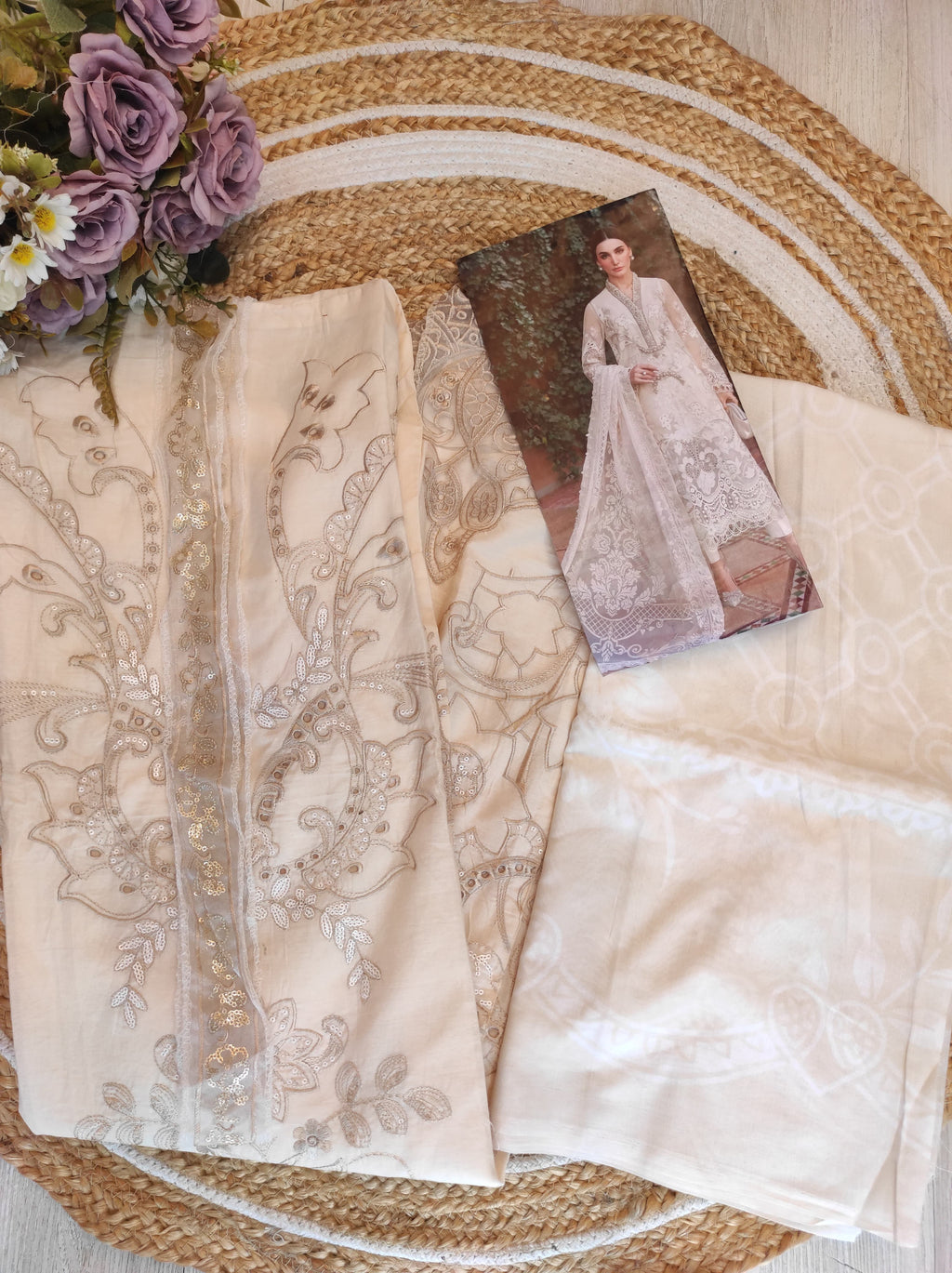 Embroidered Cotton Suit | D.no.1564