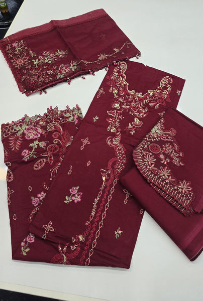 Qalamkar Suqoon Semi-Stitched Luxury Lawn 002