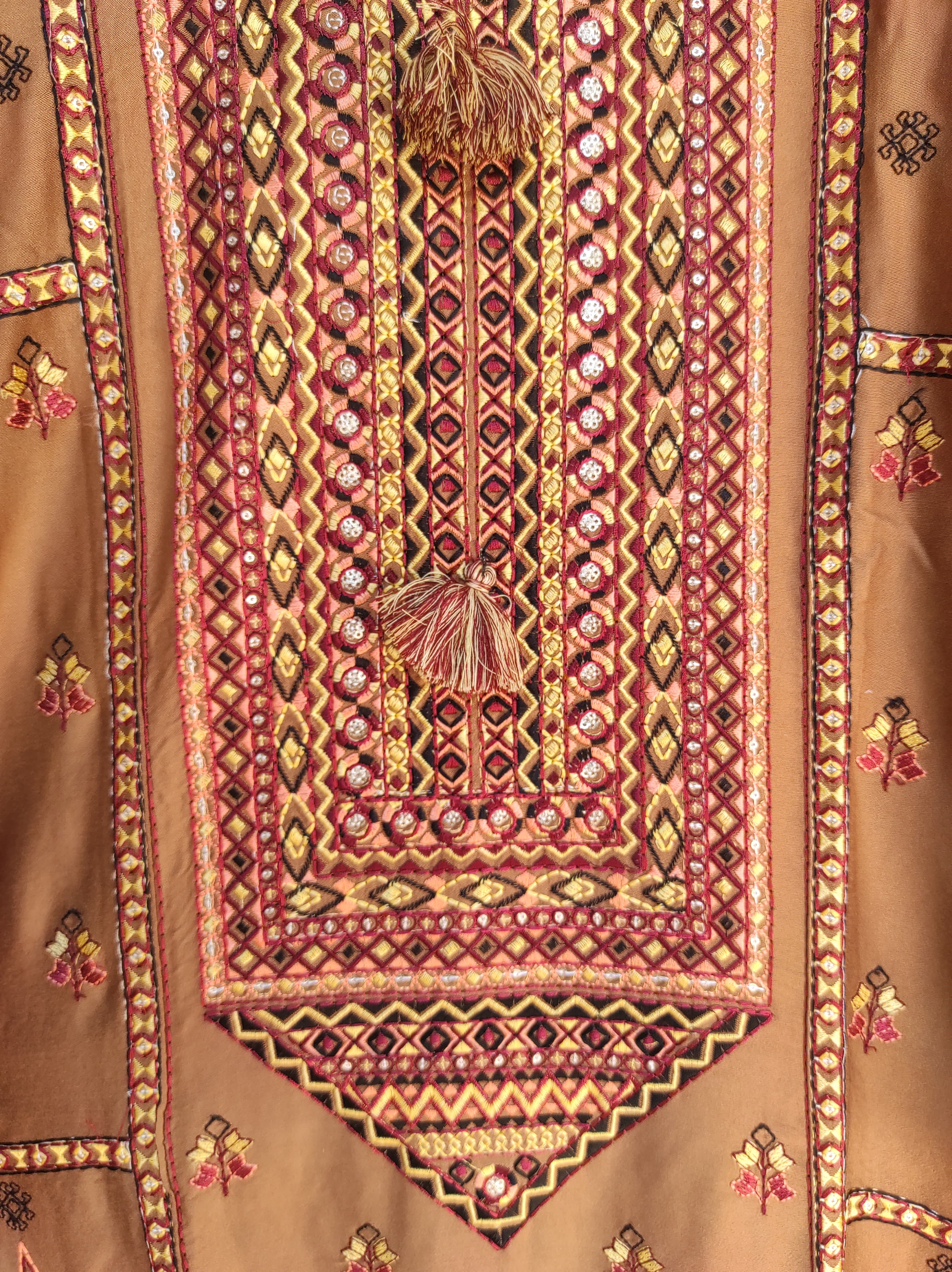 Afghani Kurta Salwar Set (Deep Caramel)