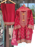 Afghani Kurta Salwar Set (Red)