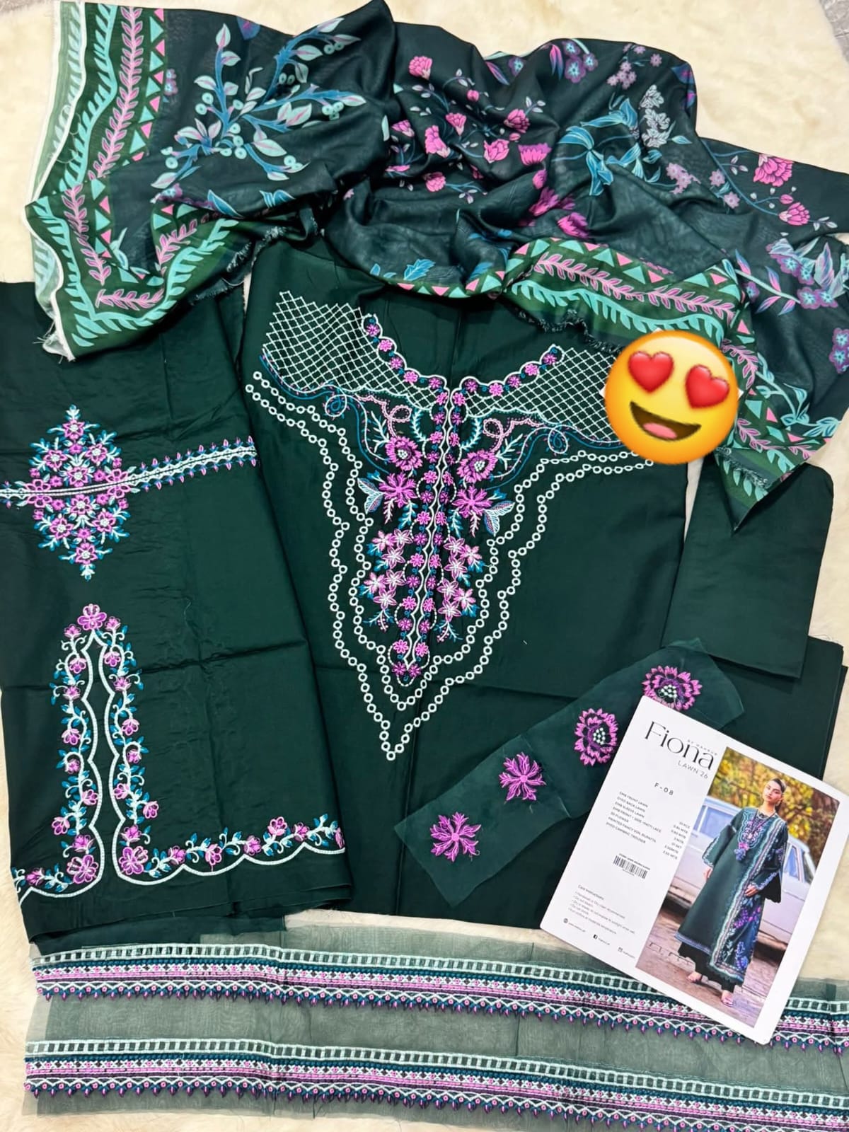 Fiona Mahnur Unstitched Embroidered Lawn 08