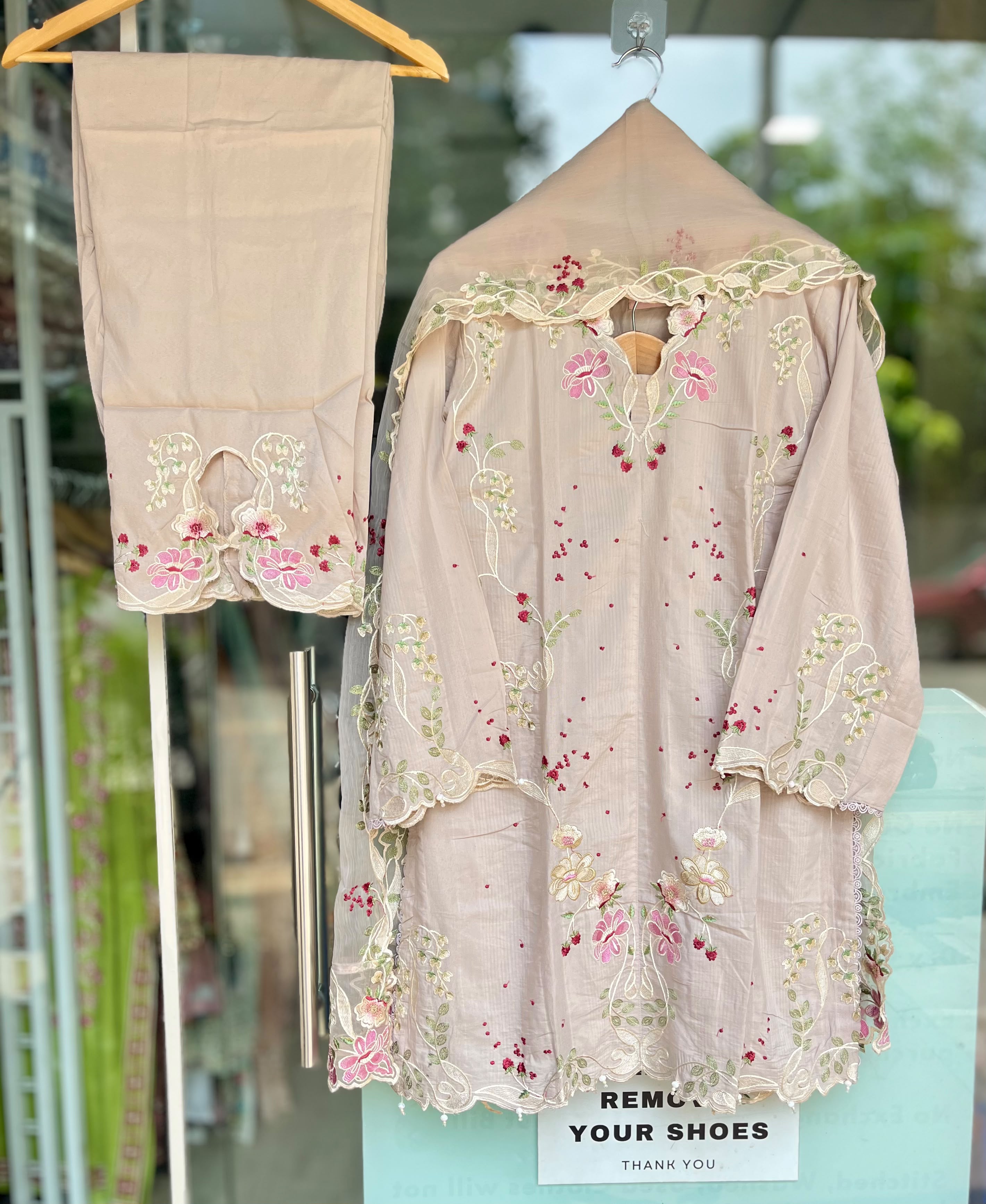 Gulbahar Co-ord Set | Soft Nude