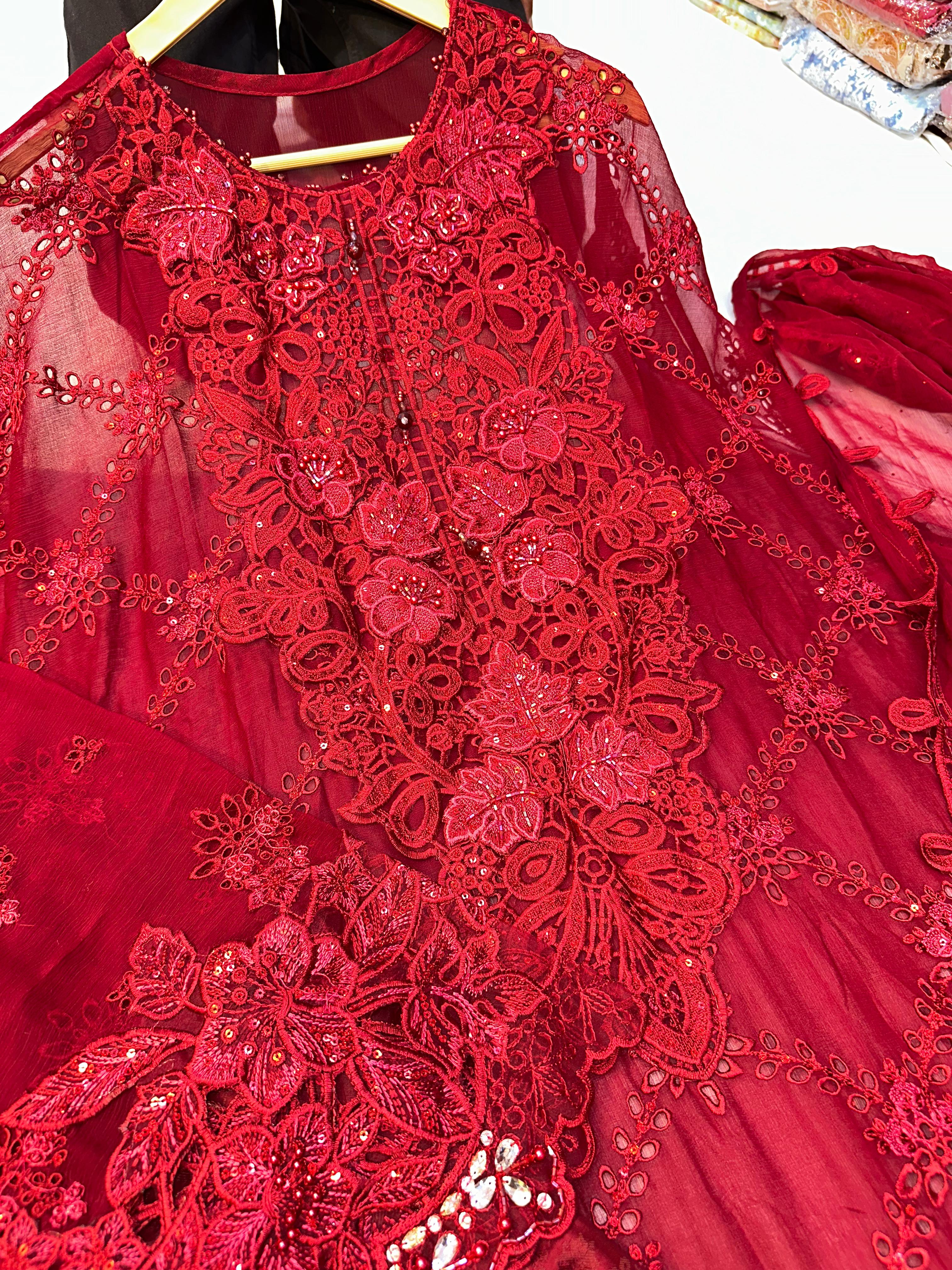Semi Stitched Chiffon Suit | Amaira