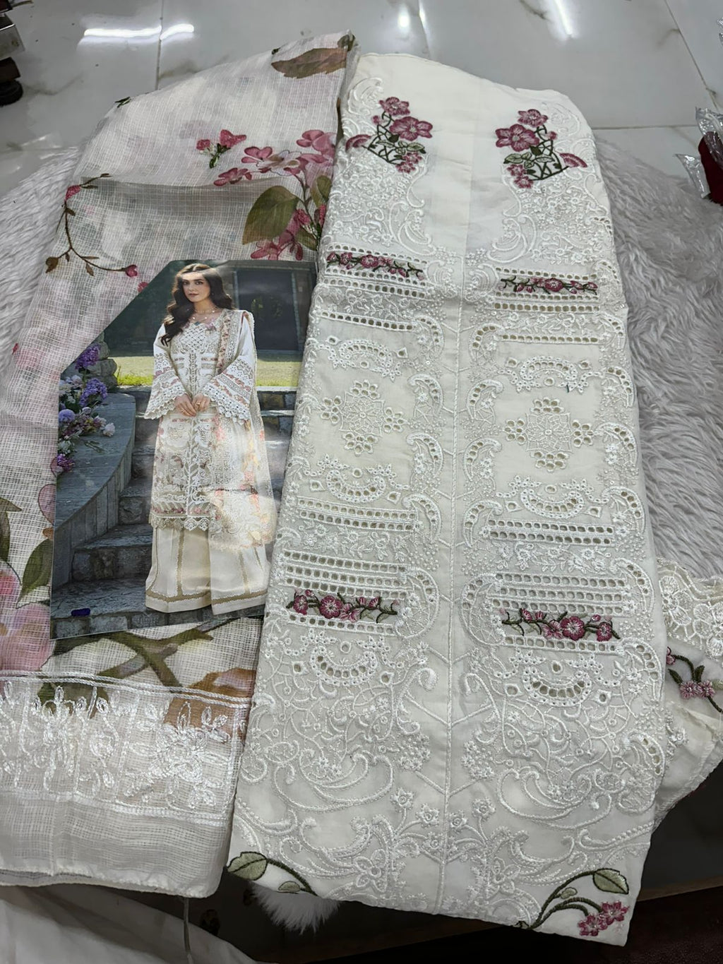 Embroidered Cotton Suit | D.no.1571