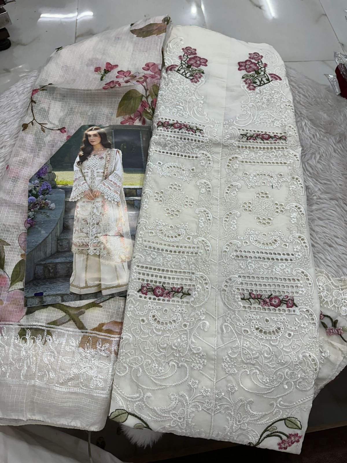 Embroidered Cotton Suit | D.no.1571