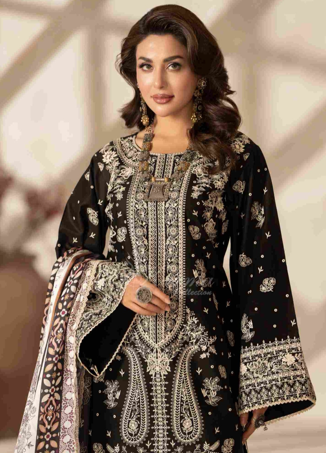 Ferisha Luxury Lawn | Ebony Noir