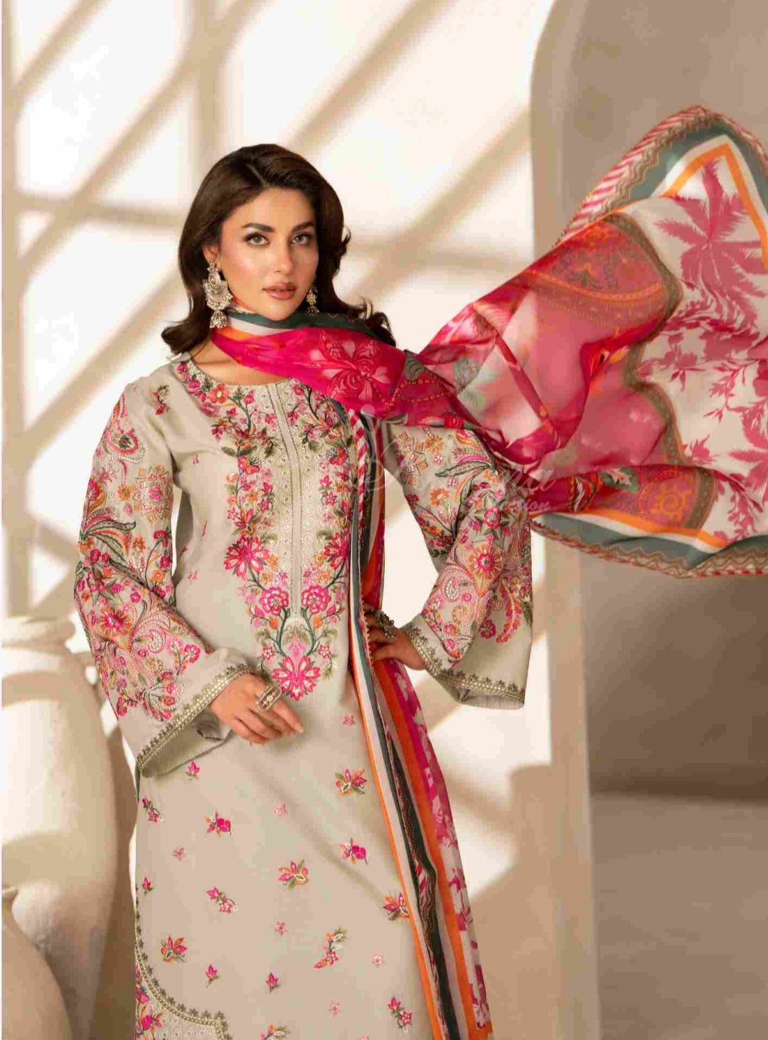Ferisha Luxury Lawn | Almond