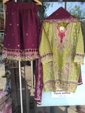 Garara Set- Green and Wine