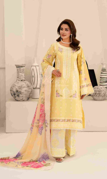Ferisha Luxury Lawn | Butter Yellow