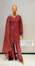 Ruby Silk Suit