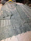 Embroidered Chiffon Suit | Sea Green