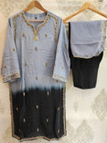 Grey Double Shaded Kurta Set