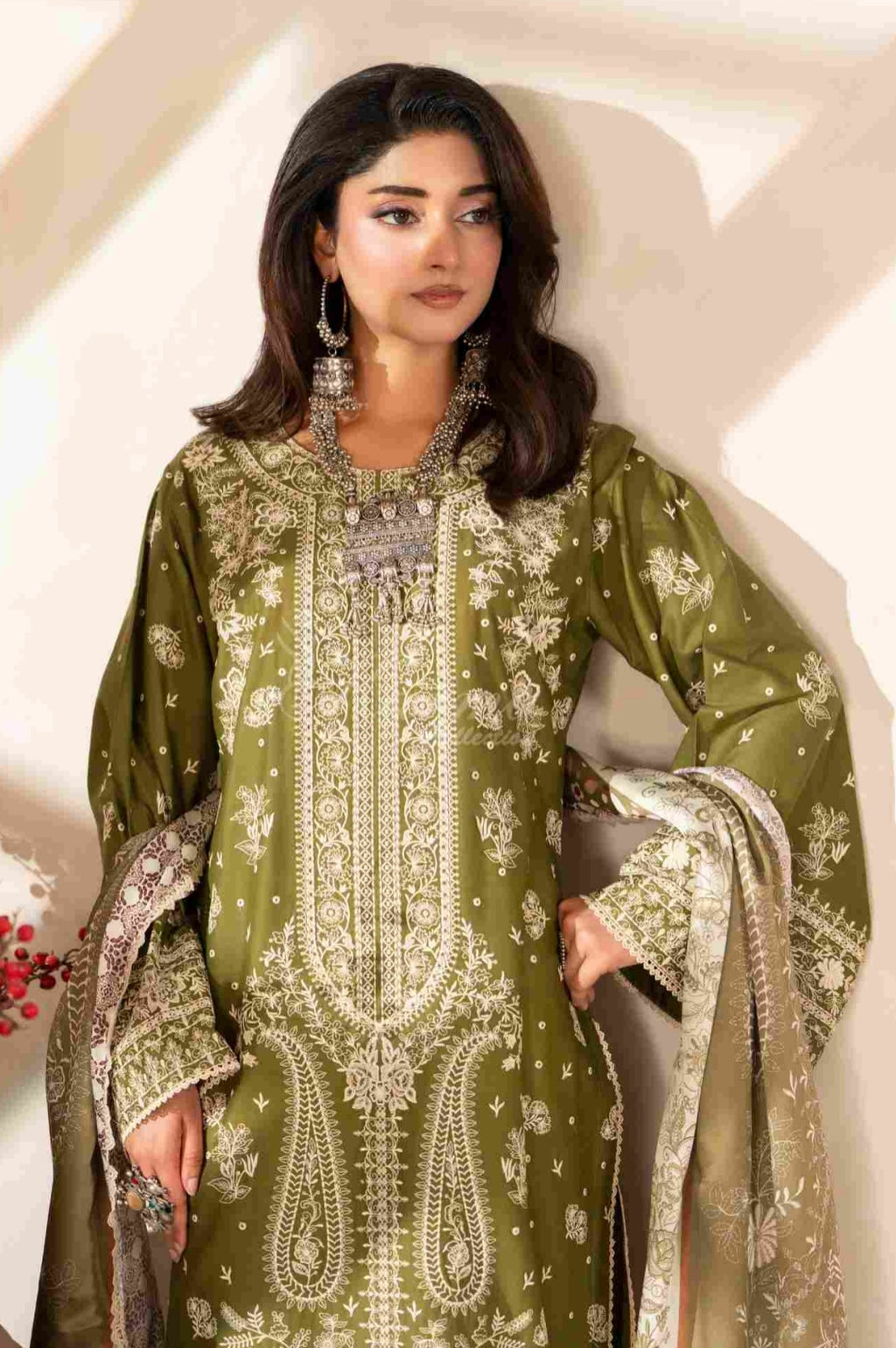 Ferisha Luxury Lawn | Olive Grove