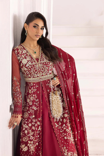 Organza Handwork Gown | Maroon