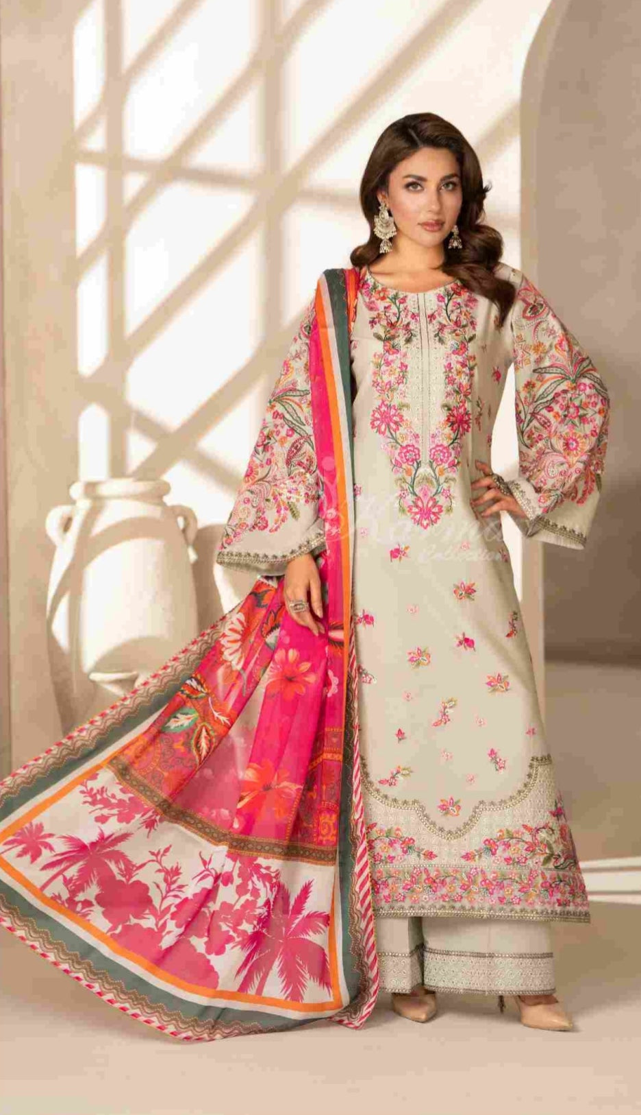 Ferisha Luxury Lawn | Almond