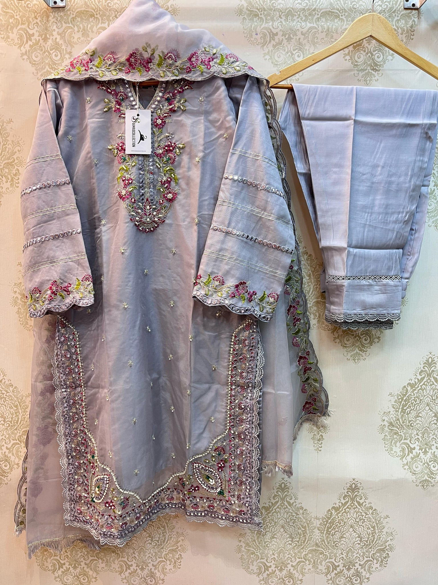 Organza party wear (R 1253 B)