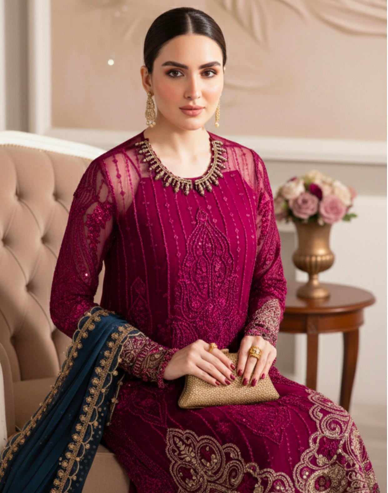 Semi-stitched Chiffon | Gulnar