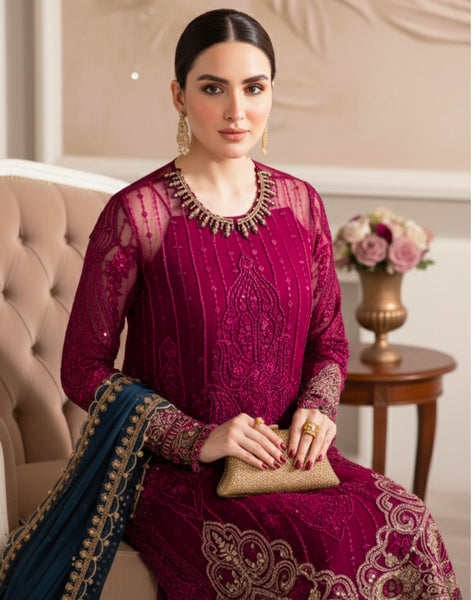 Semi-stitched Chiffon | Gulnar