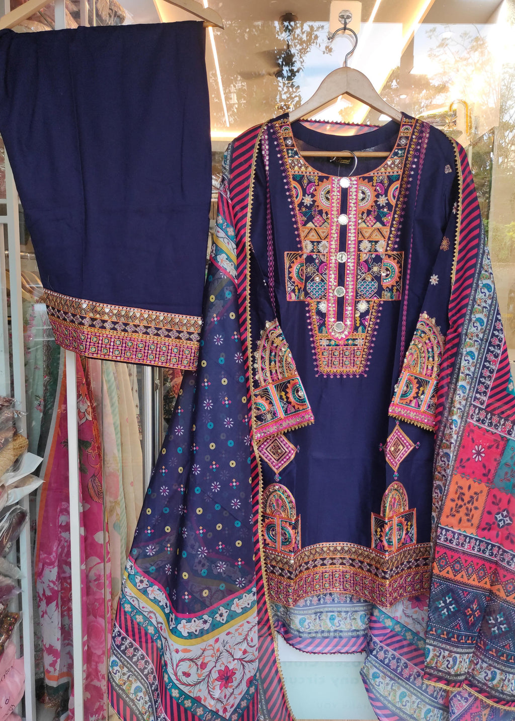 Ferisha Luxury Lawn | Ink Navy