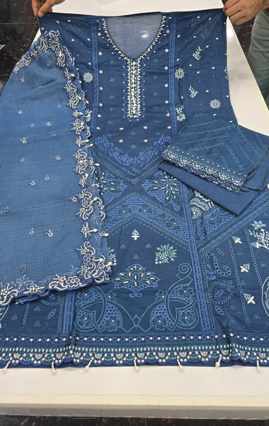 Qalamkar Suqoon Semi-Stitched Luxury Lawn 005