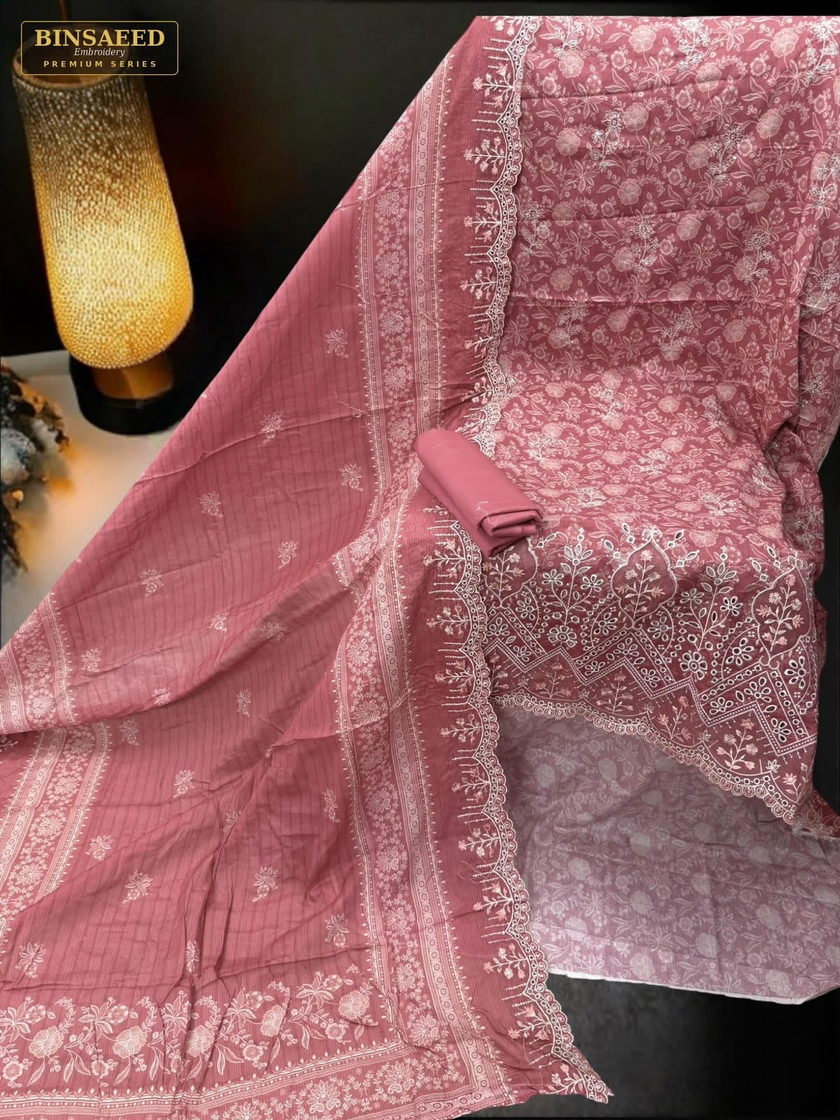 Bin Saeed Embroidered Lawn Collection | Peach