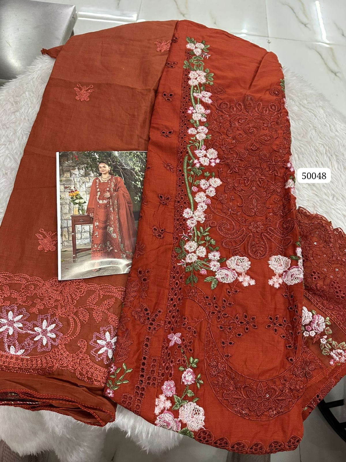 Embroidered Cotton Suit | D.no.1573