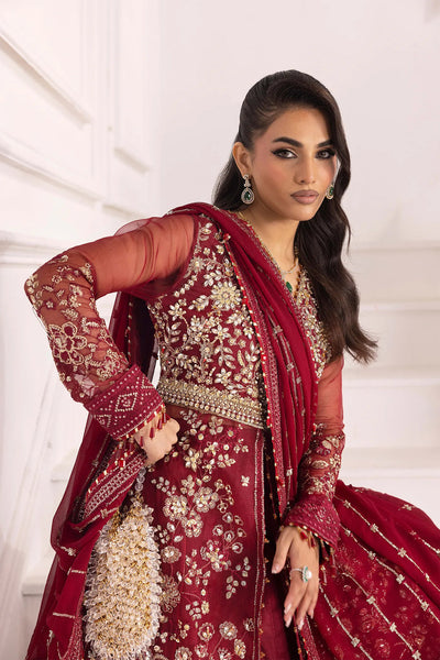 Organza Handwork Gown | Maroon