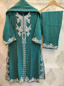 Dark Sea Green A-Line Rayon Set