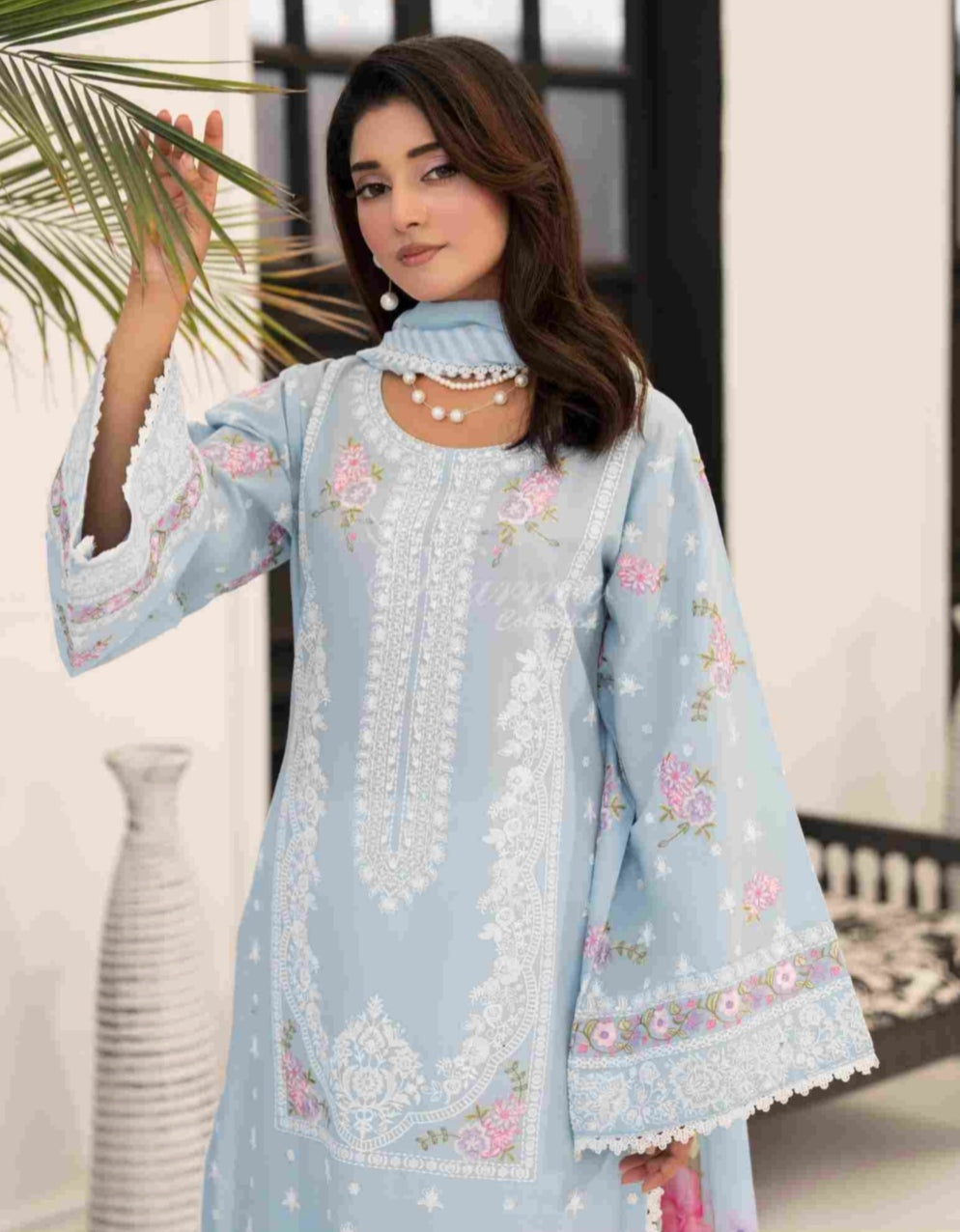 Ferisha Luxury Lawn | Dusty Blue