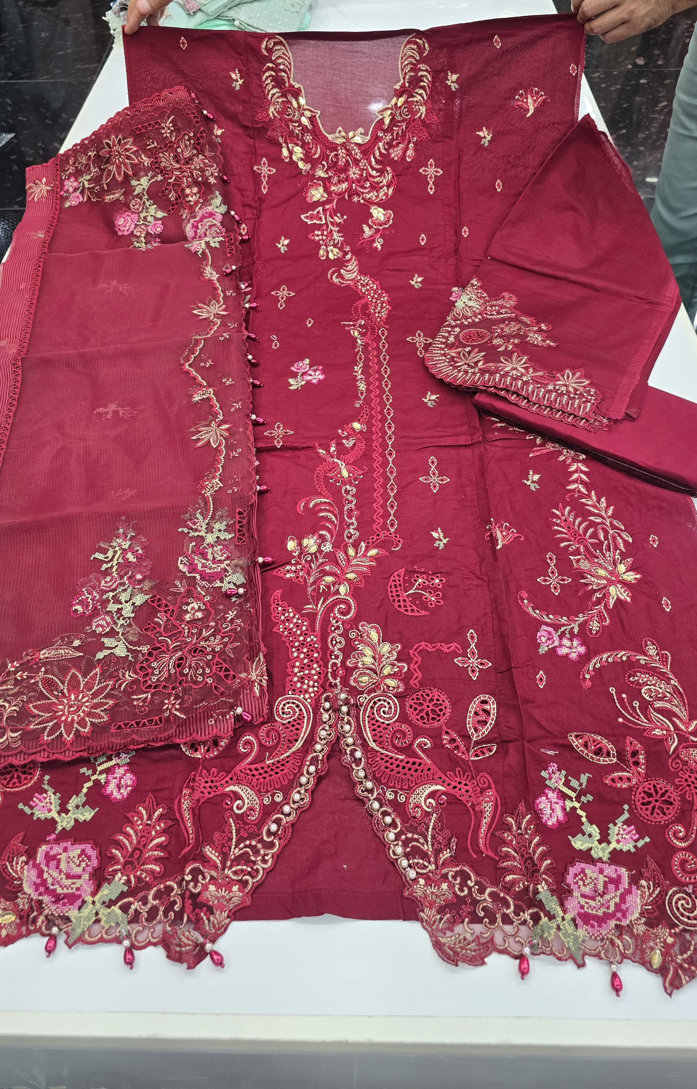 Qalamkar Suqoon Semi-Stitched Luxury Lawn 002