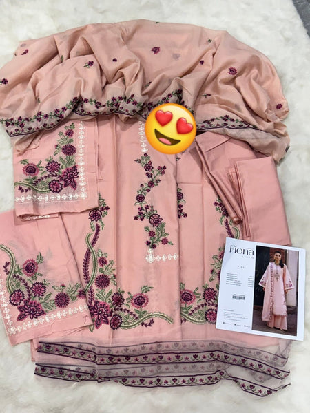 Fiona Mahnur Unstitched Embroidered Lawn 01