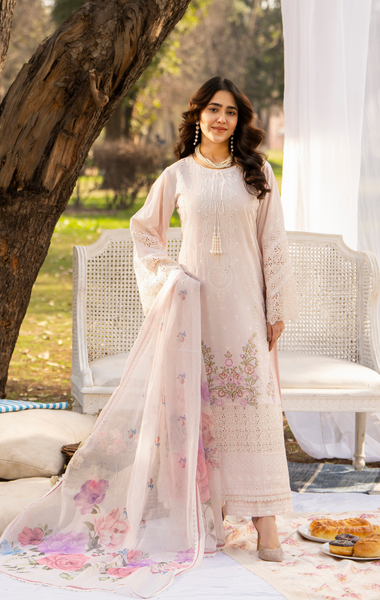 Haya Luxury Lawn | PASTEL PINK