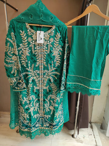 Peacock Green Cutwork