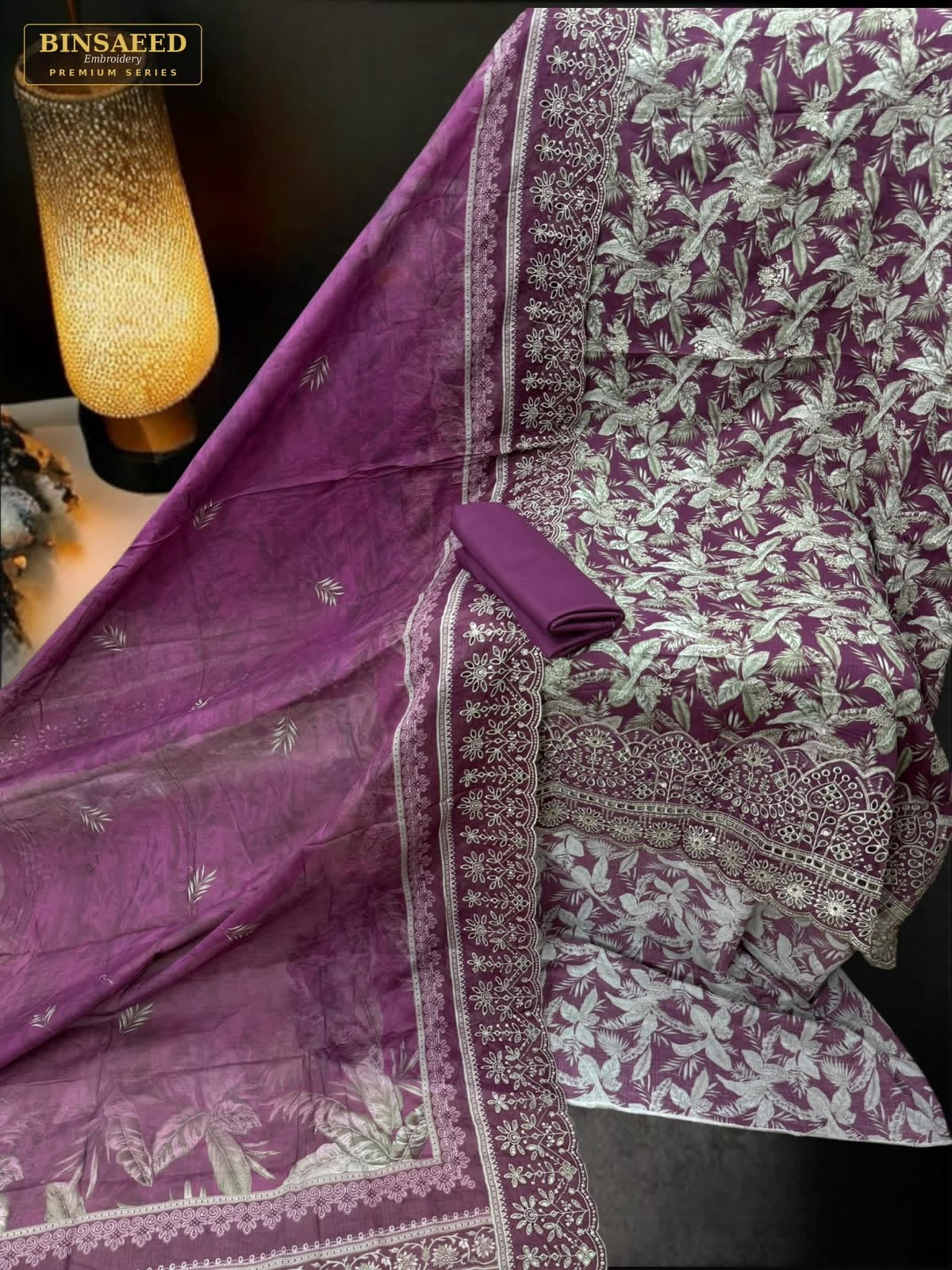 Bin Saeed Embroidered Lawn Collection | Magenta
