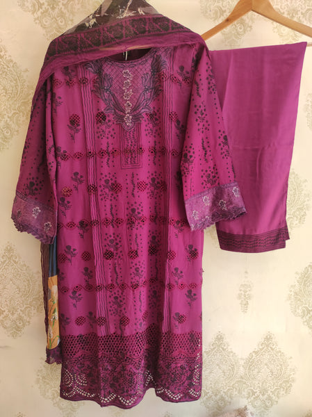 Magenta Viscose Kurta Set