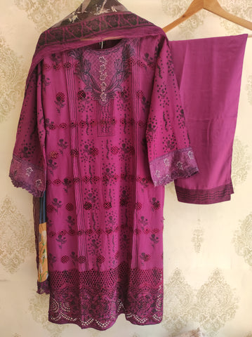 Magenta Viscose Kurta Set